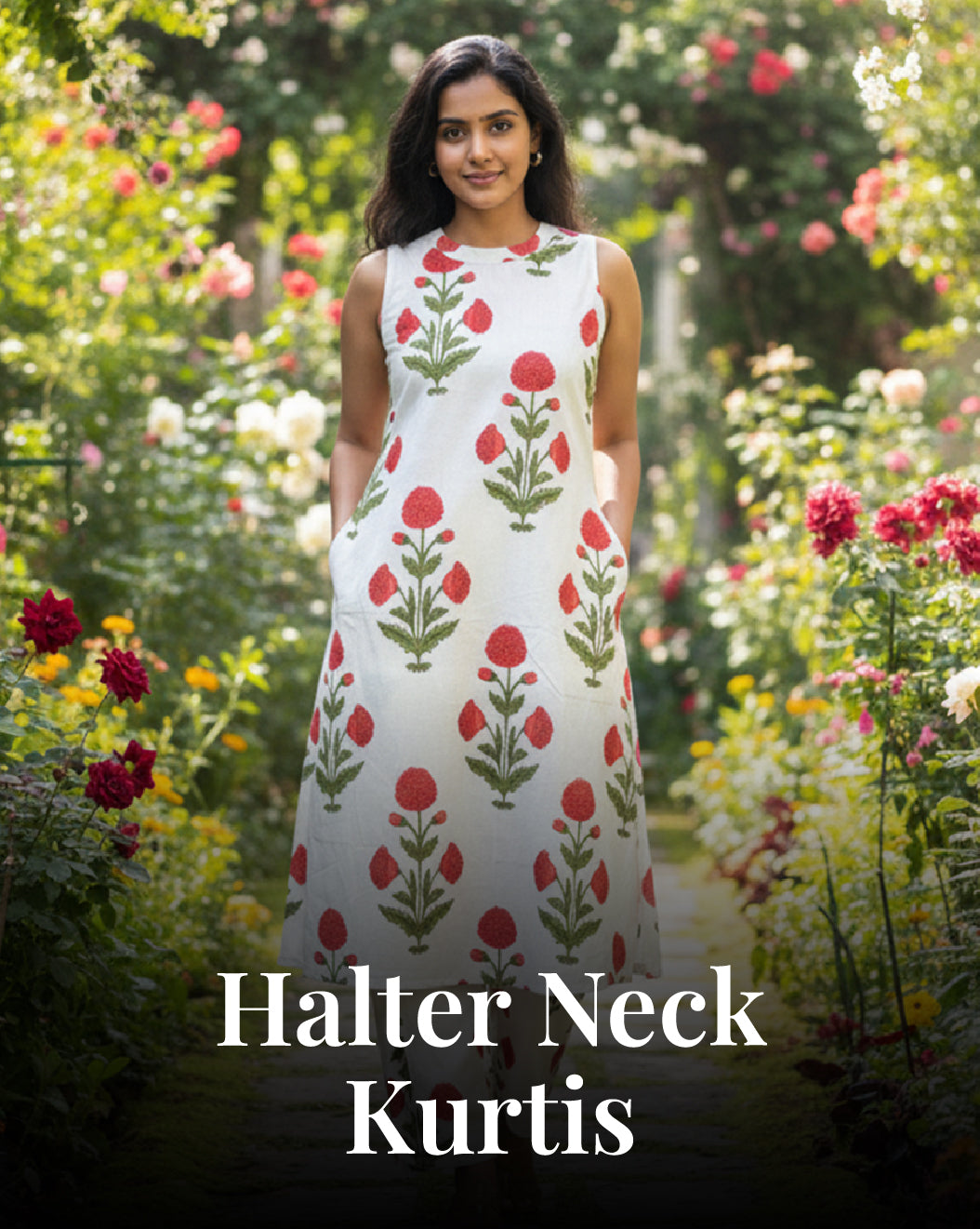 Halter Neck Kurti Sets