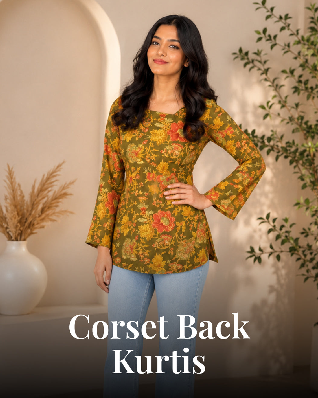 Corset Back Kurti Sets