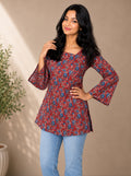 Maroon Floral Heer Corset Back Kurti