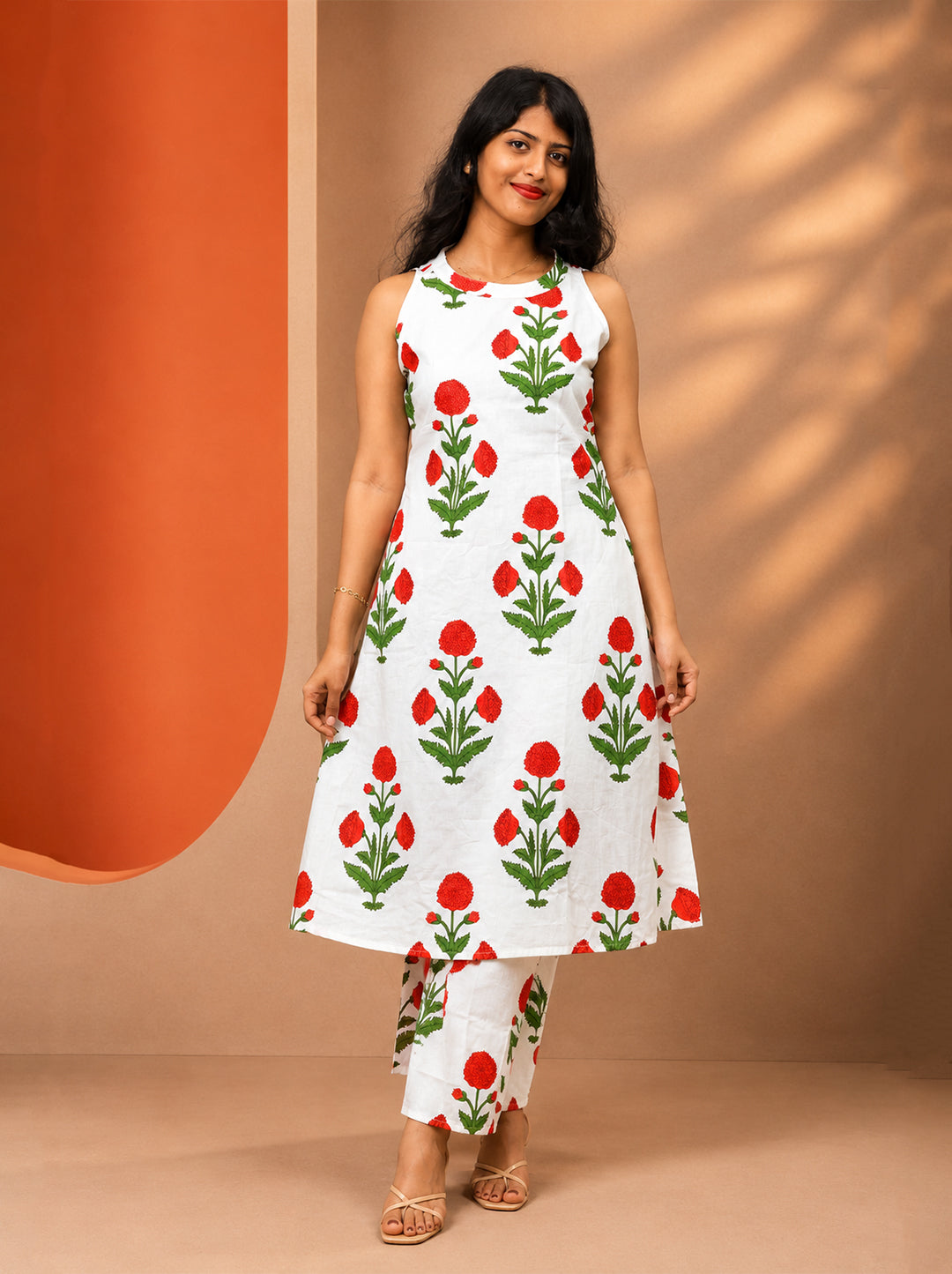 Ivory Floral Kurti set