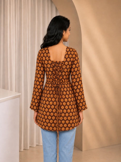 Amber Petal Flare Heer Corset Kurti