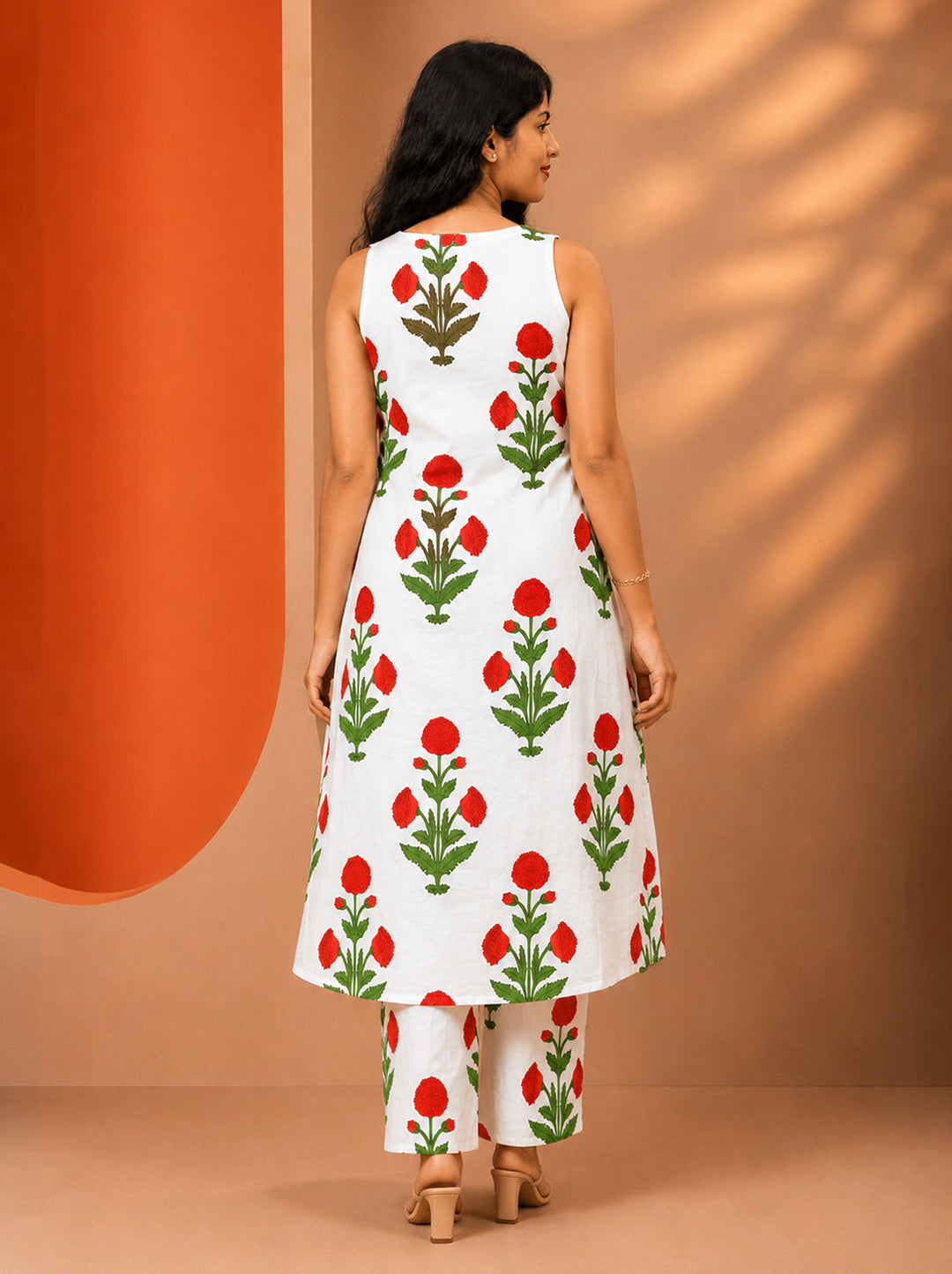 Ivory Floral Kurti set