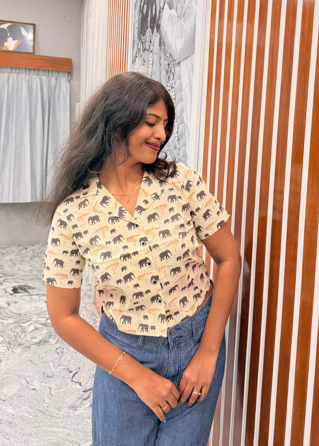Safari Elephant CROP SHIRT
