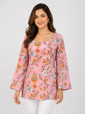 Baby Pink Floral Heer Corset Back Kurti