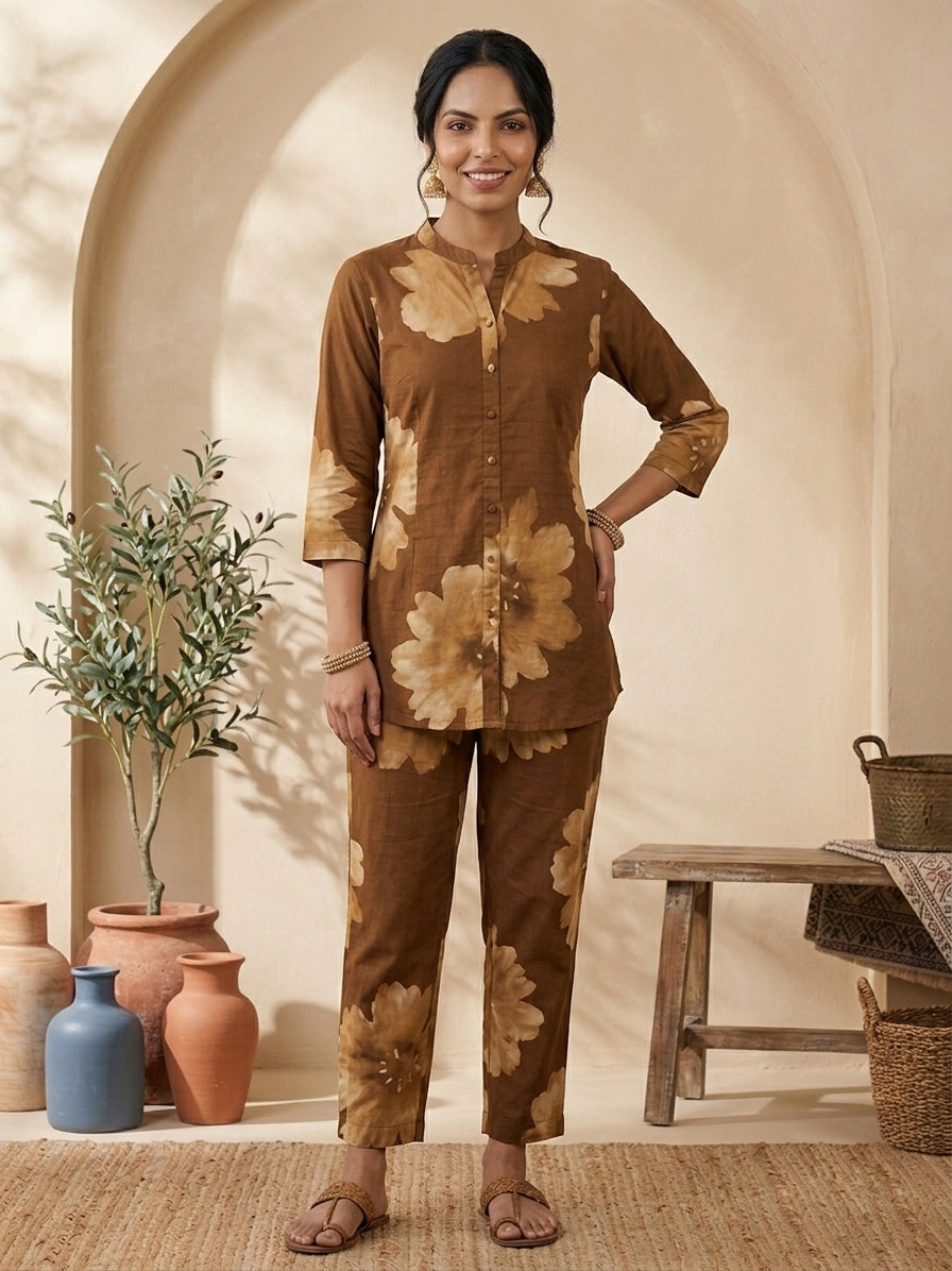 Brown Floral Muse Co-Ord