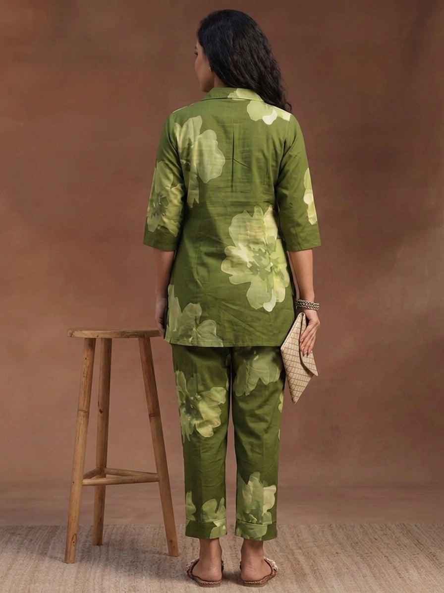 Green Petal Co-Ord Set