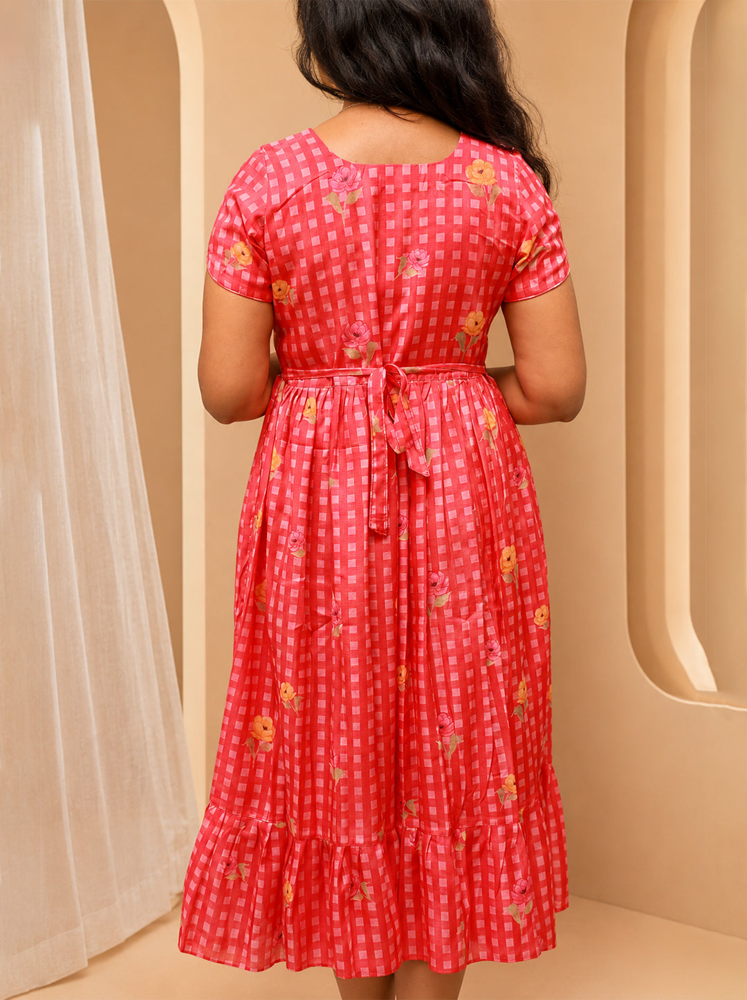 Deep Feel Red Floral Maxi