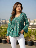 Emerald Bloom Peplum Top
