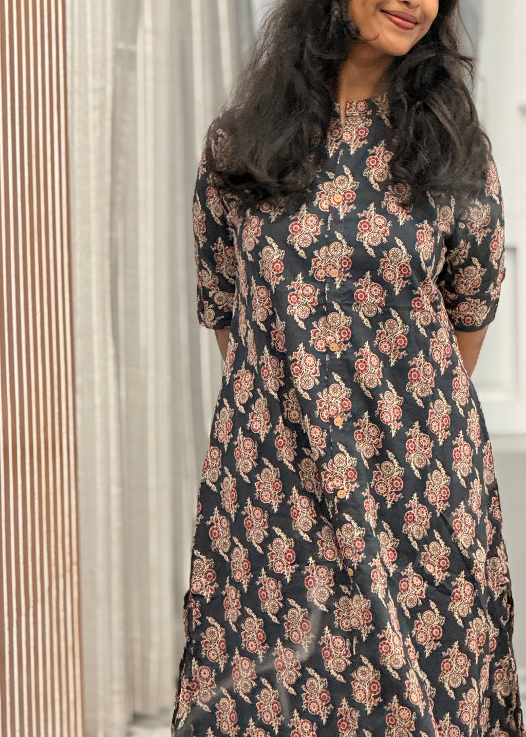 Navyblue co ord set ( kurti and pant )