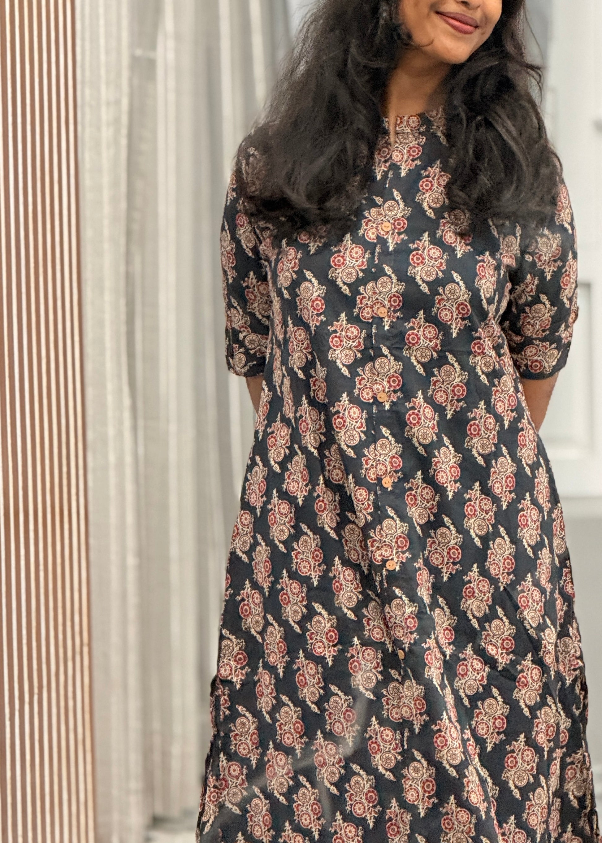 Navyblue co ord set ( kurti and pant )