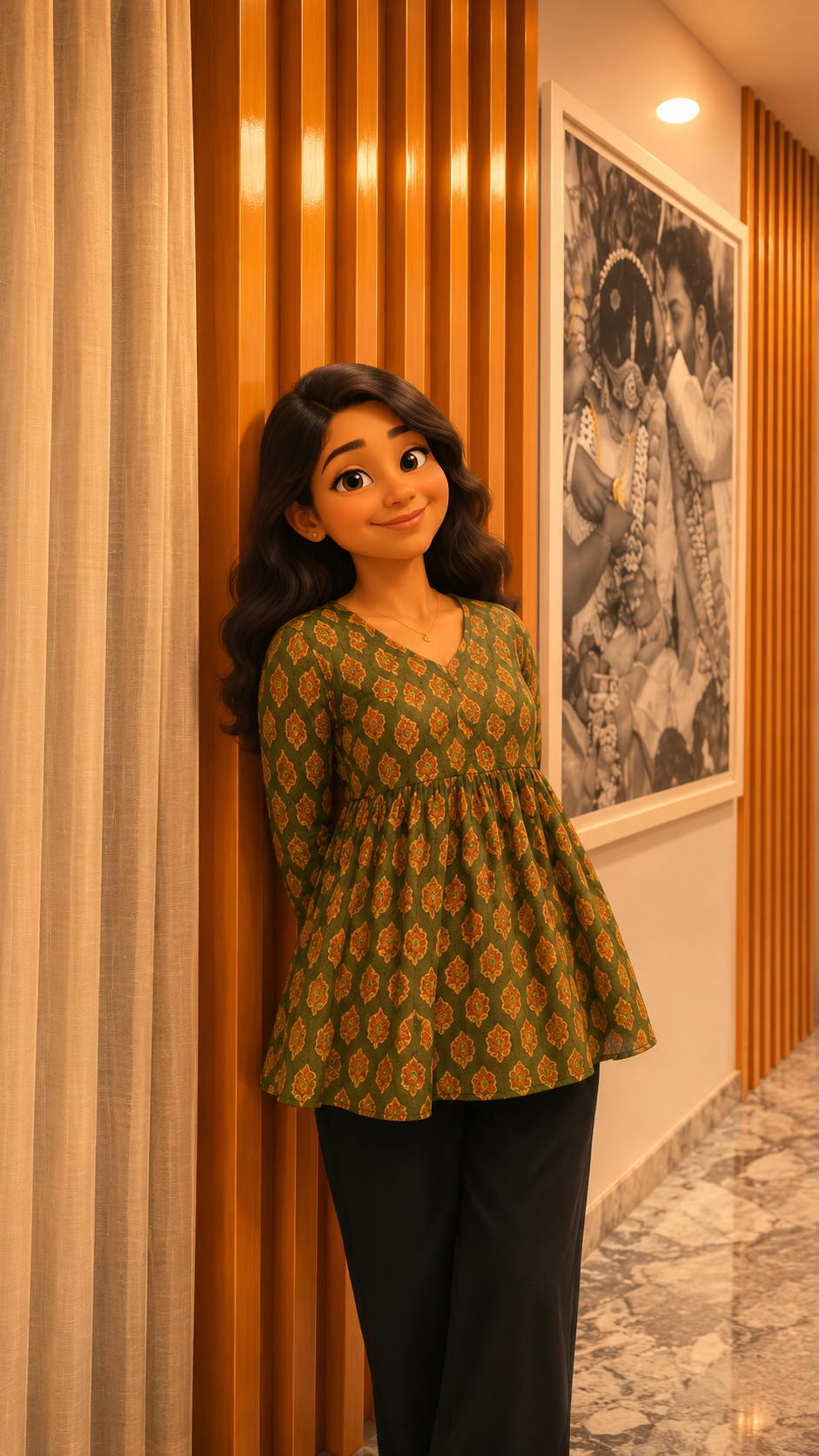 Green peplum top
