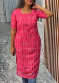 Pink sideknot kurti( Kollam print )