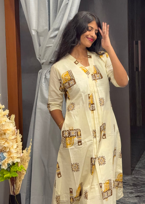 Beige brown elephant print co ords set🐘