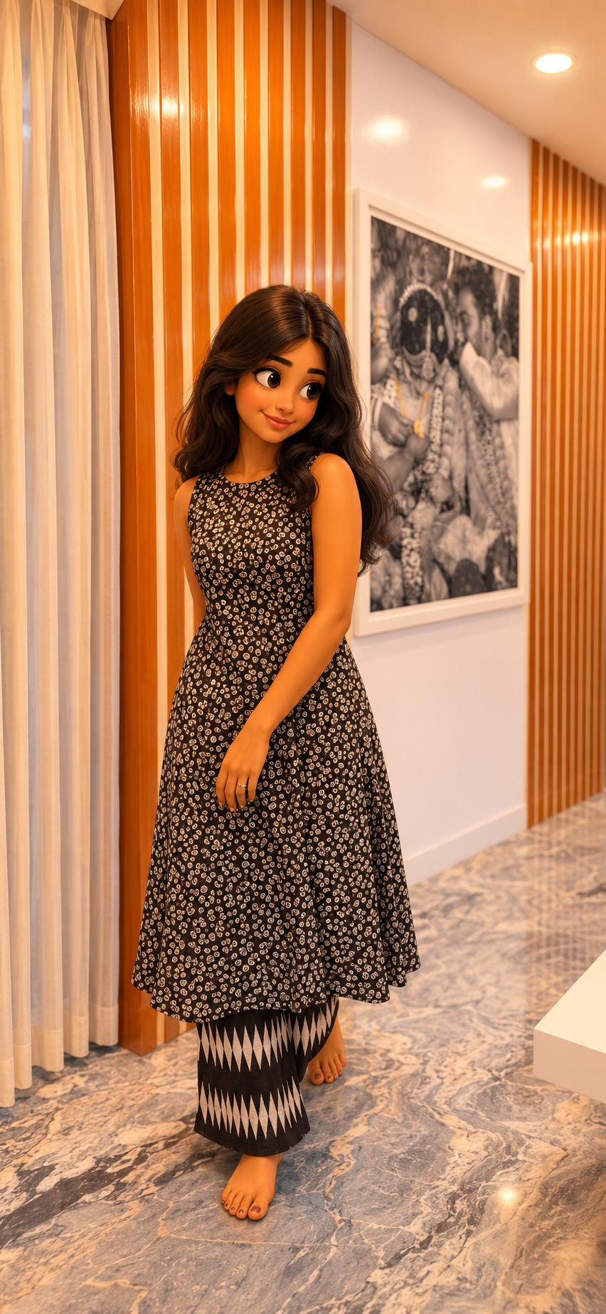 Coffee brown Halter neck kurta set