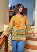 Mustard Jaipuri  Block Print short top