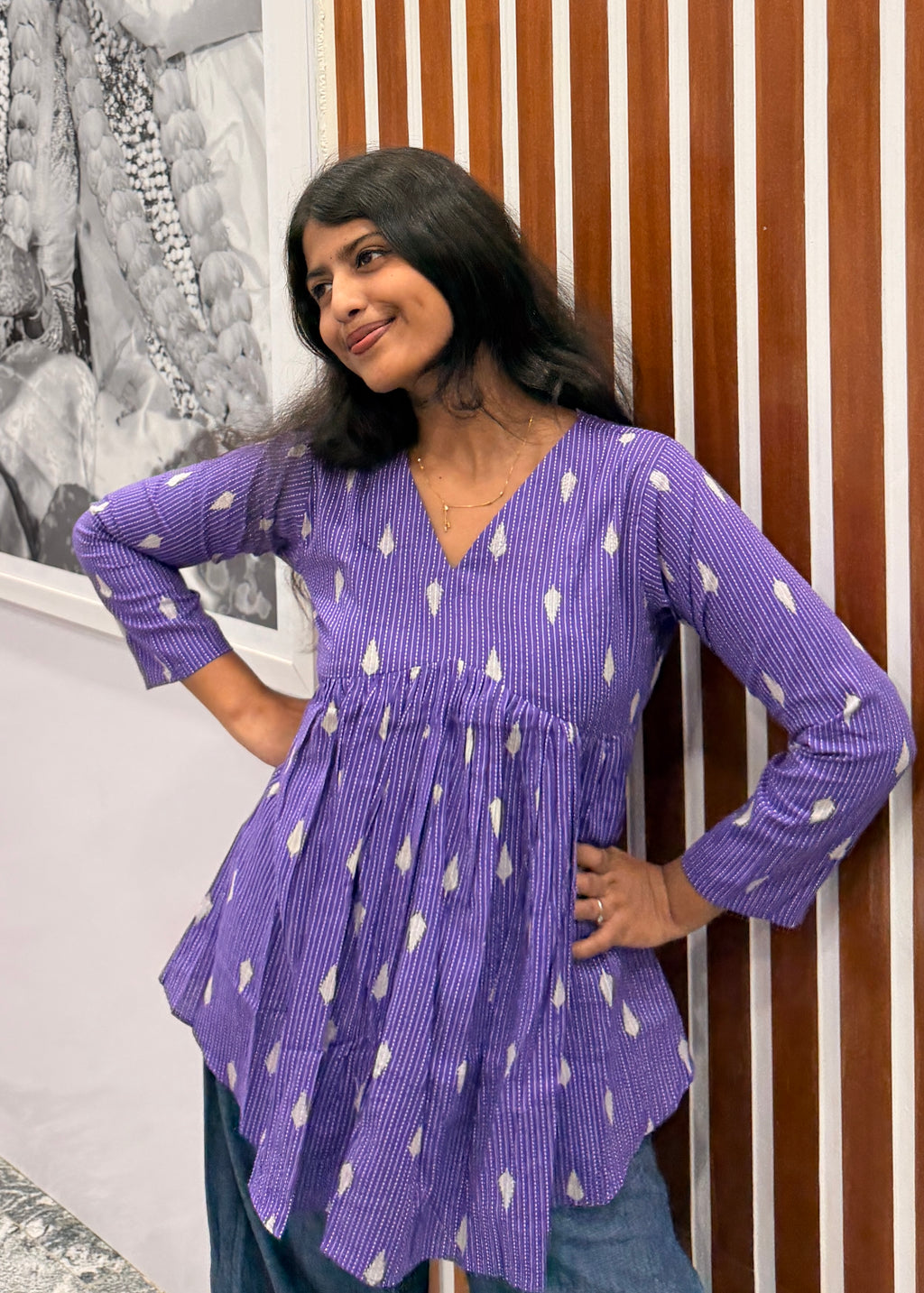 Purple peplum top