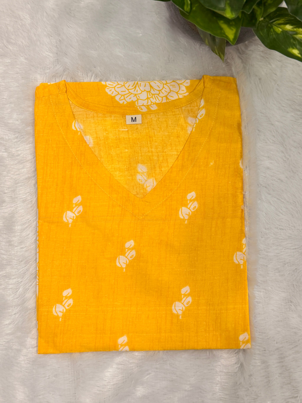Yellow floral kurti top ( only top)