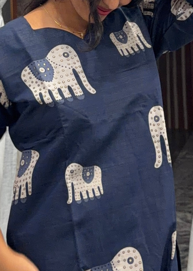 Navyblue elephant print co ords set 💙
