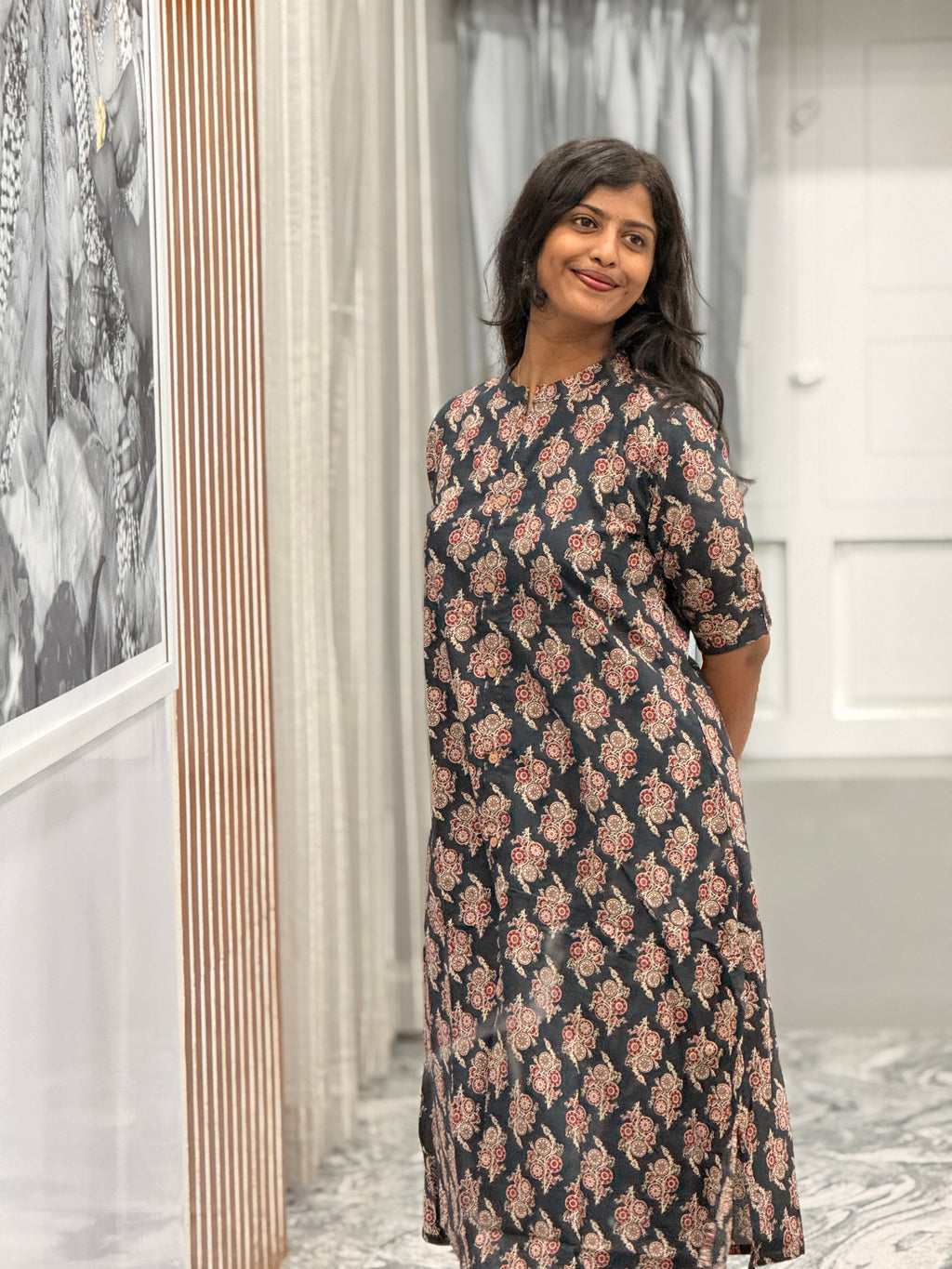 Navyblue co ord set ( kurti and pant )