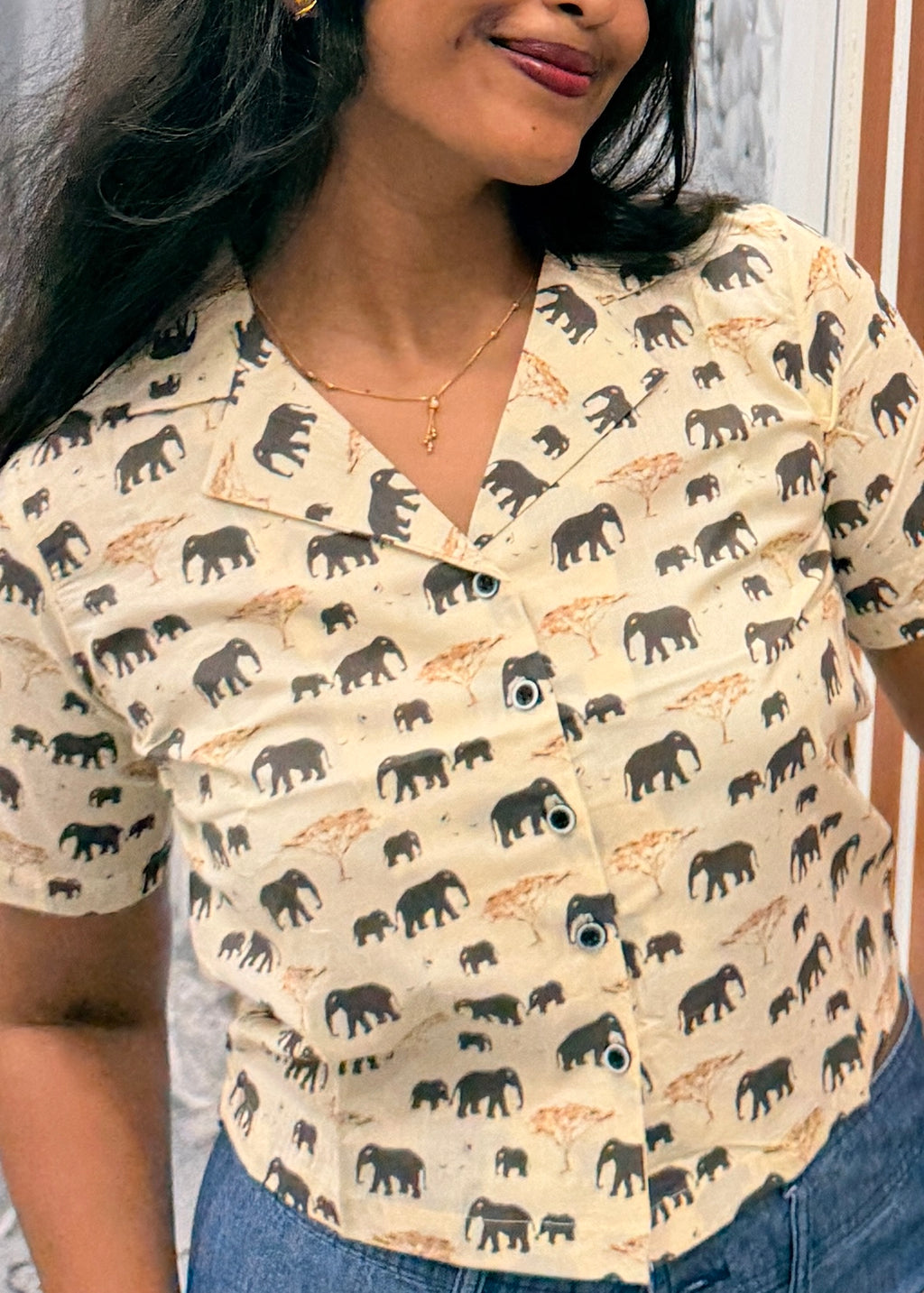 Safari Elephant CROP SHIRT
