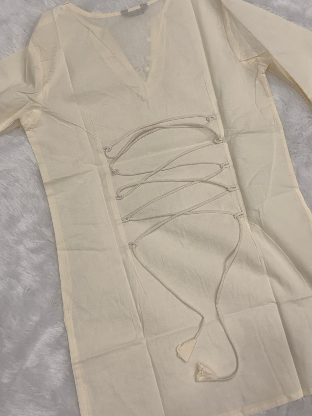 White corset back kurti