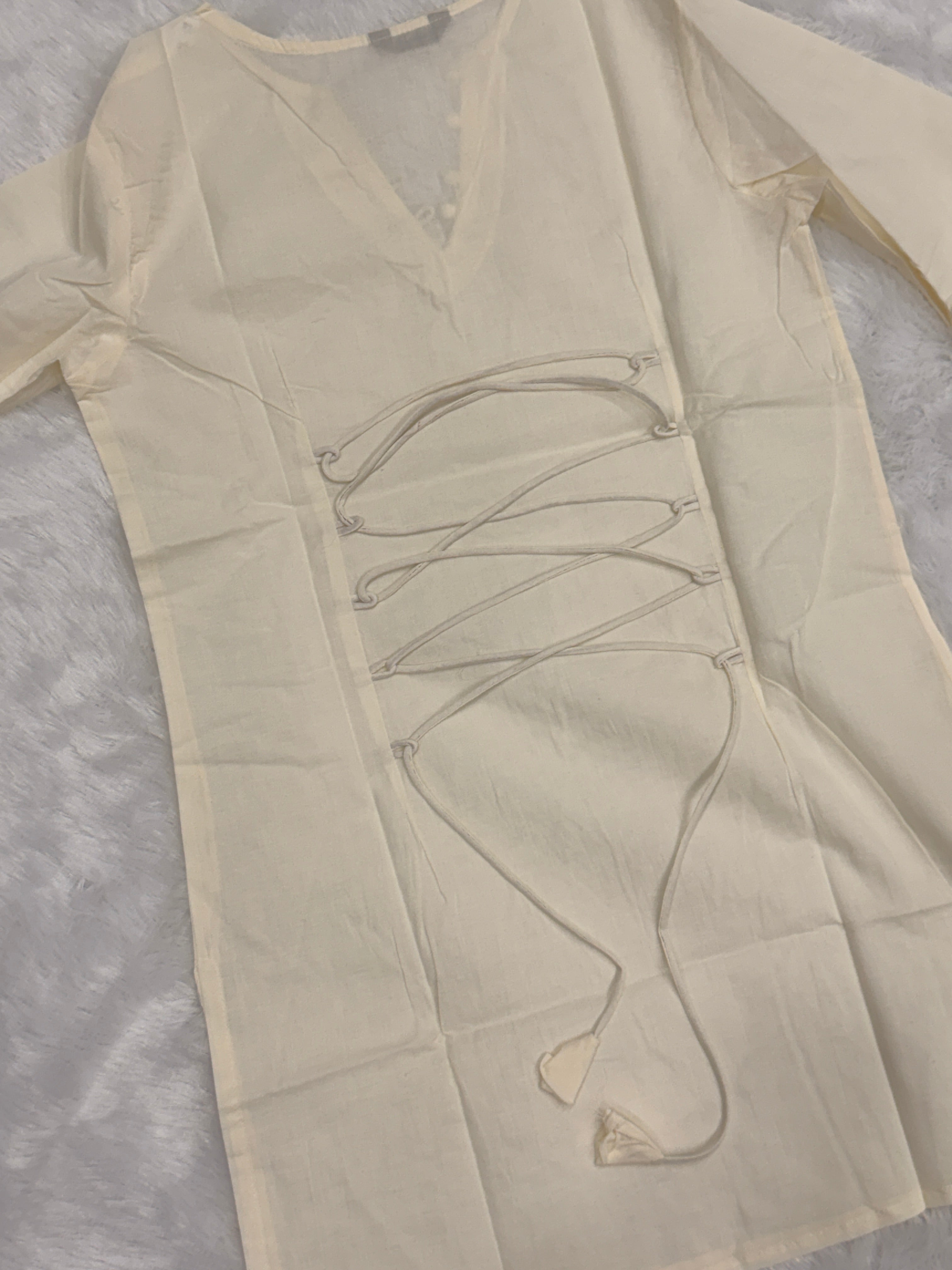 White corset back kurti