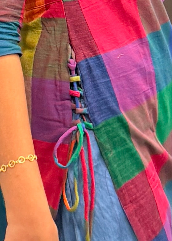 Madras check sideknot kurti