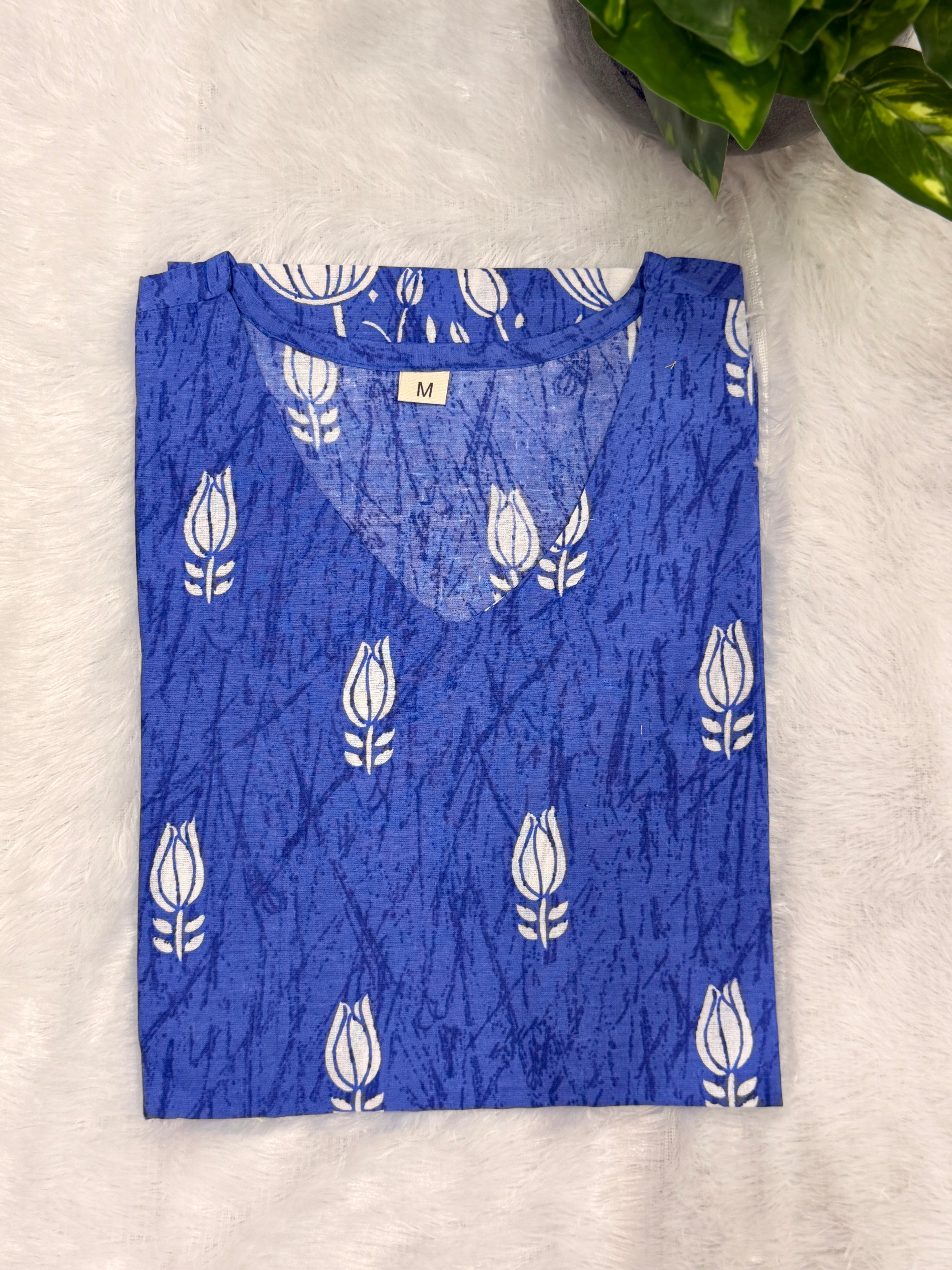Blue floral kurti top( only top)