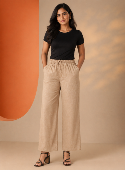 Beige Breeze Linen Pant