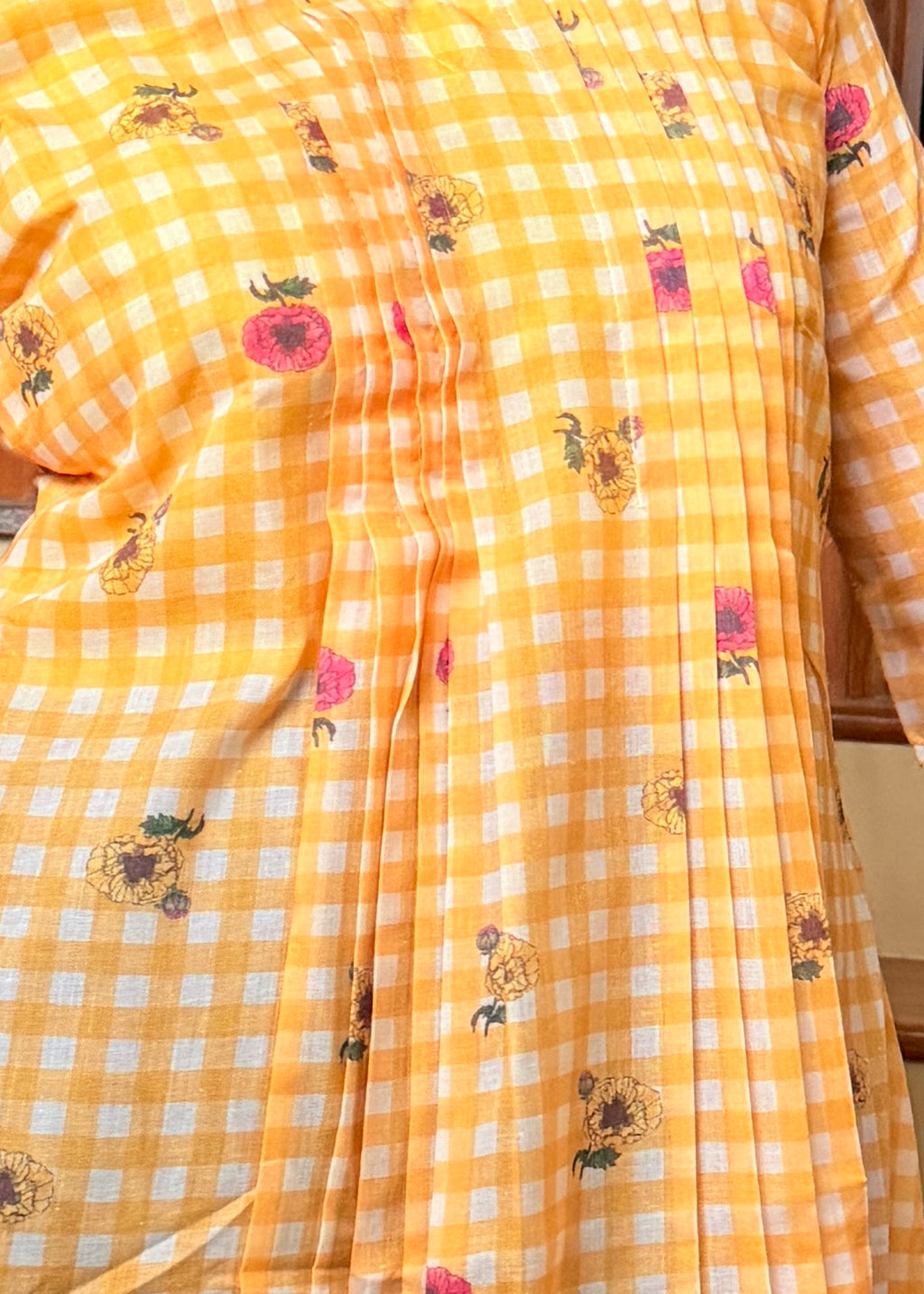 Butter yellow aline kurti top