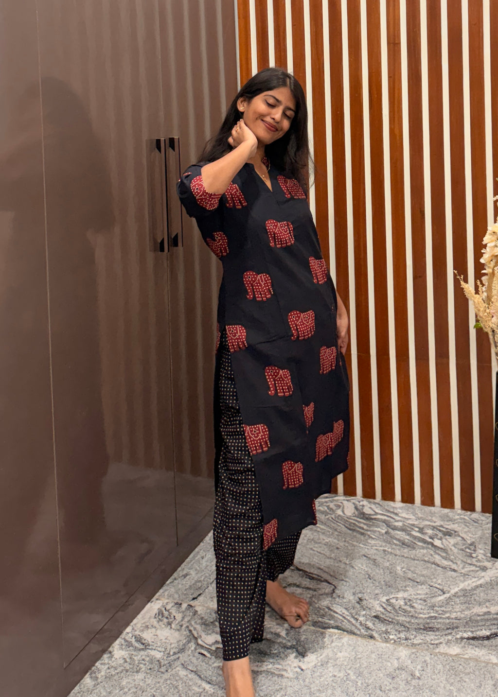 Maroon elephant co ord set