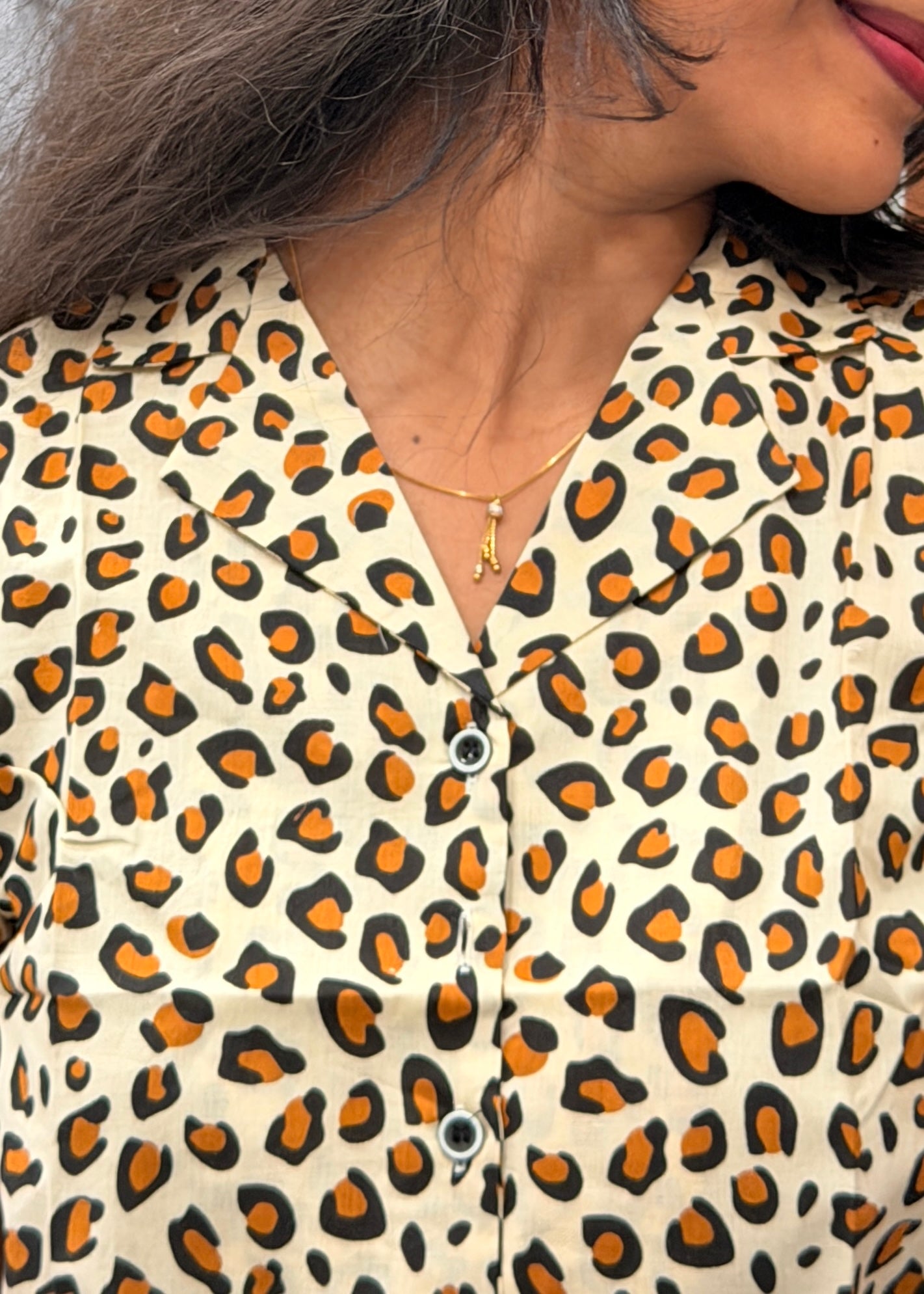 Wild Leopard beige CROP SHIRT