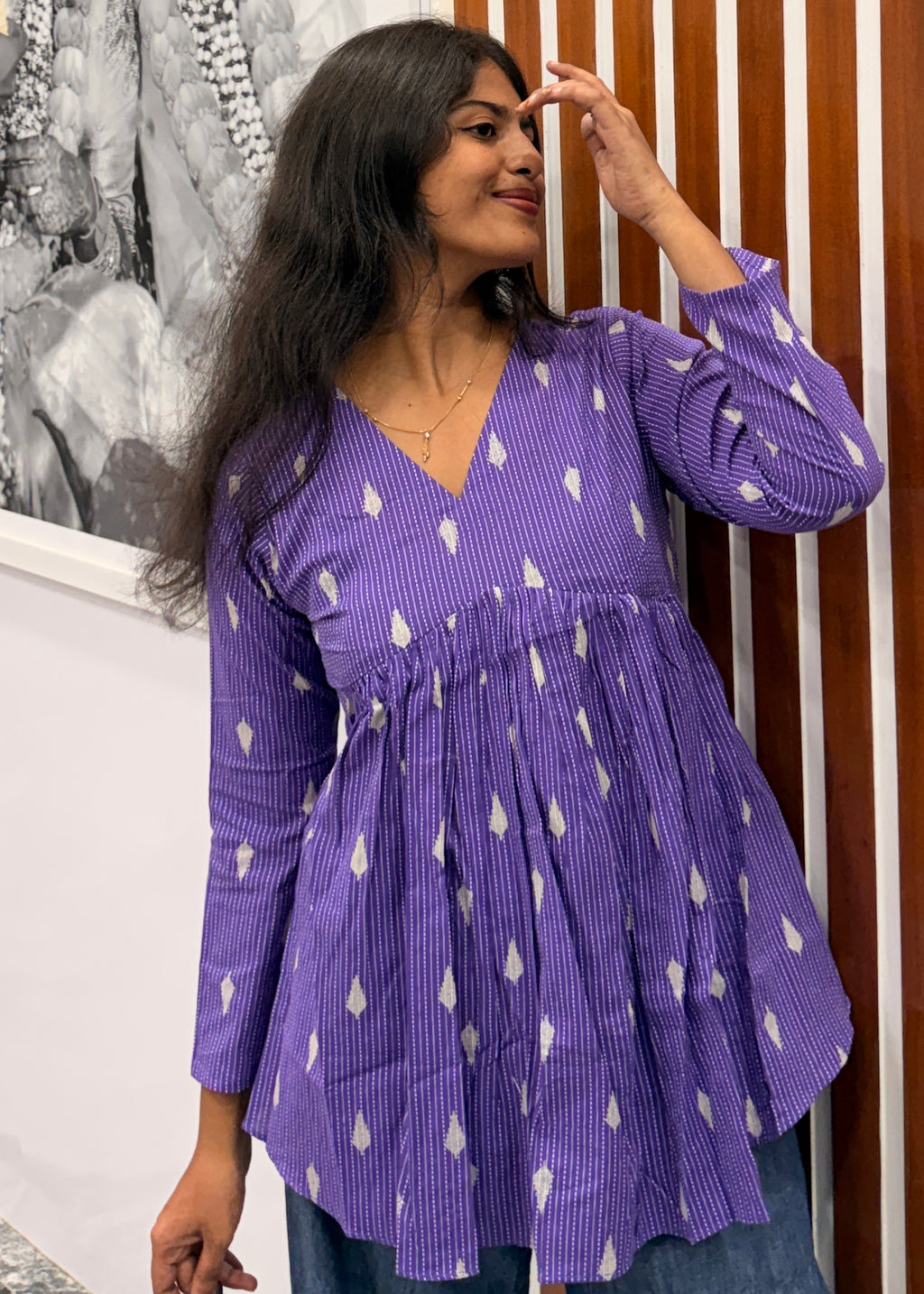 Purple peplum top