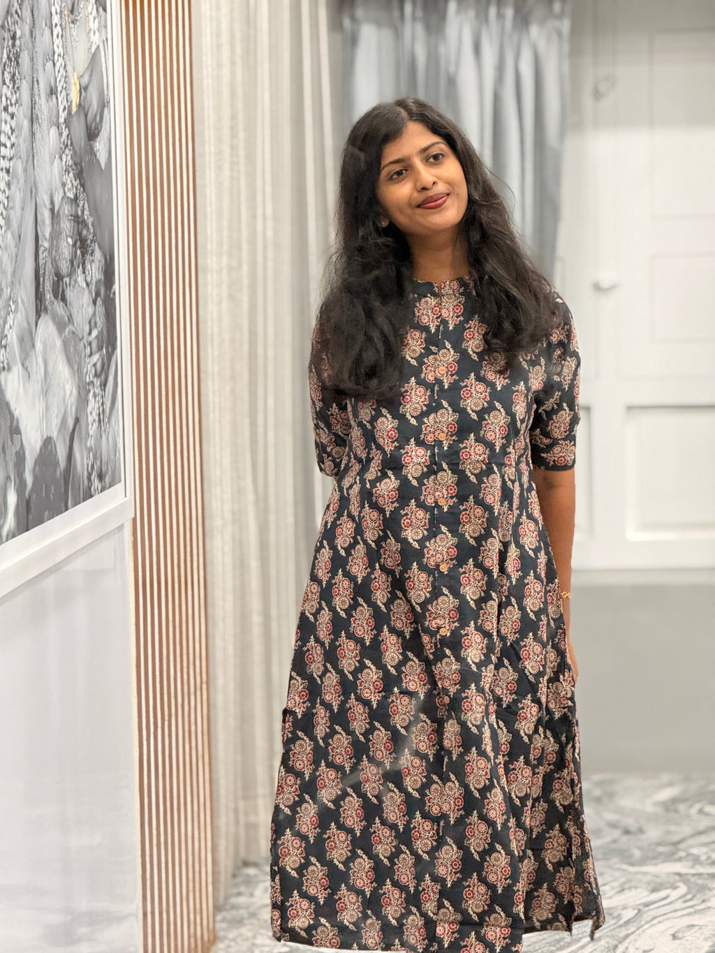 Navyblue co ord set ( kurti and pant )