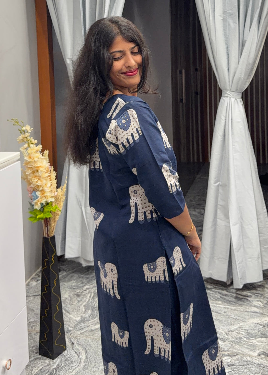Navyblue elephant print co ords set 💙