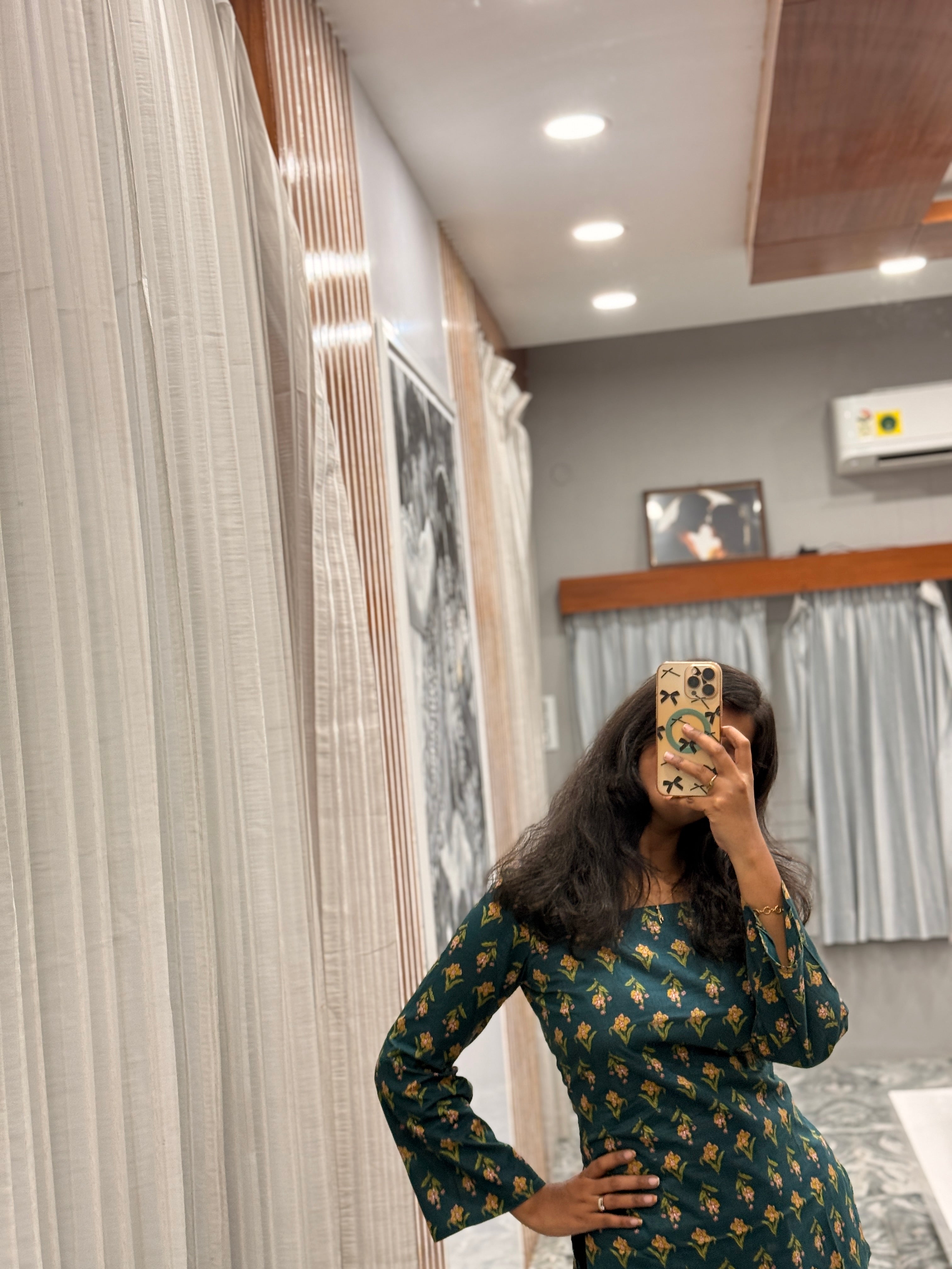 Peacock blue corset back kurti