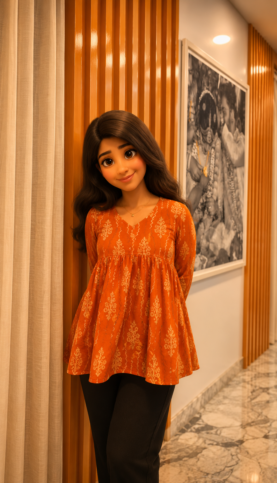 Orange peplum top