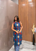 Halter neck blue kurti top