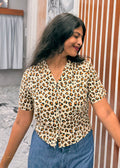 Wild Leopard beige CROP SHIRT