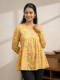 Yellow Floral Glow Peplum Top