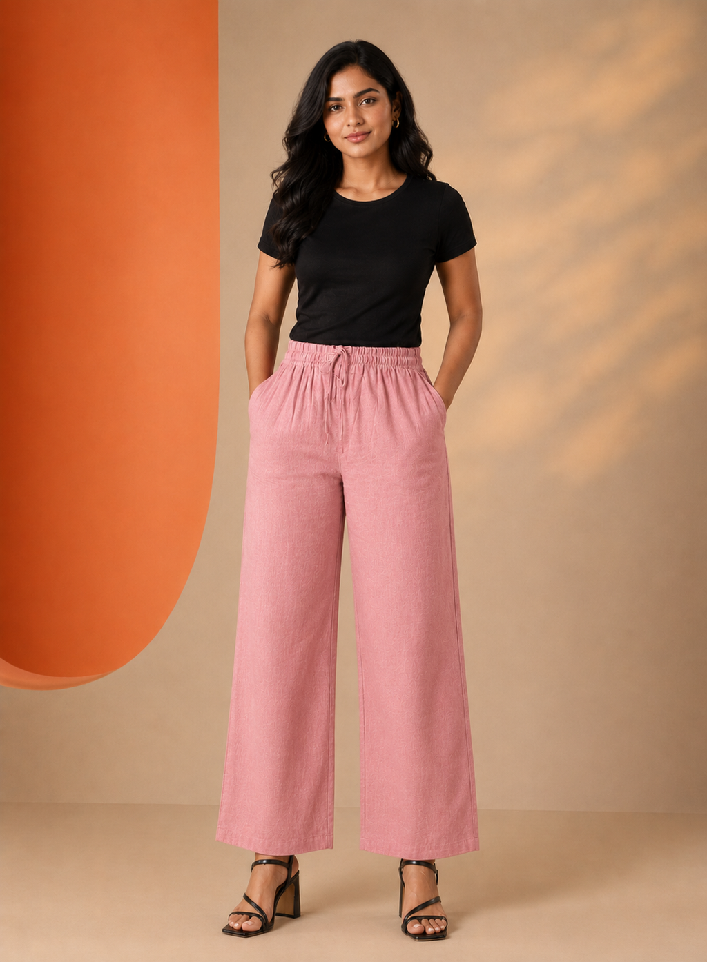 Soft Pink Linen Pant